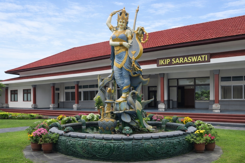 Monumen Dewi Saraswati & Gedung Utama IKIP Saraswati Tabanan
